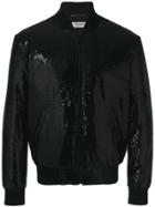 Saint Laurent Sequin Embroidered Bomber Jacket - Black