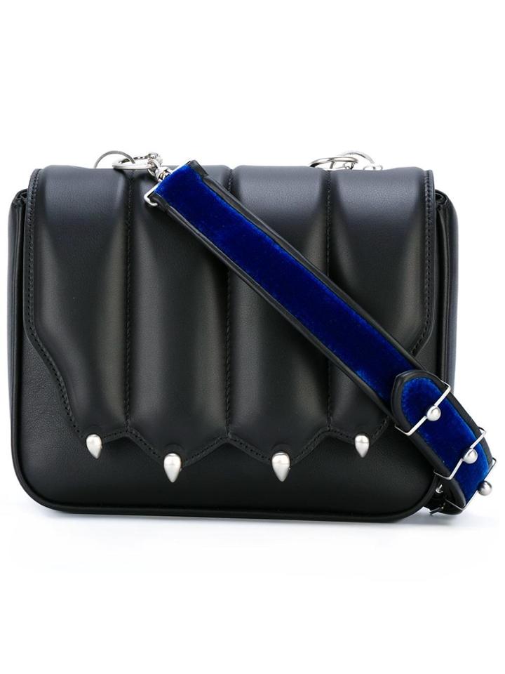 Marco De Vincenzo Ribbed Trim Shoulder Bag - Black