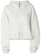 Unravel Project Oversized Lace-up Hoodie - Neutrals