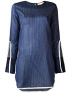 Erika Cavallini - 'pat' Striped Top - Women - Silk/cotton - 40, Blue, Silk/cotton