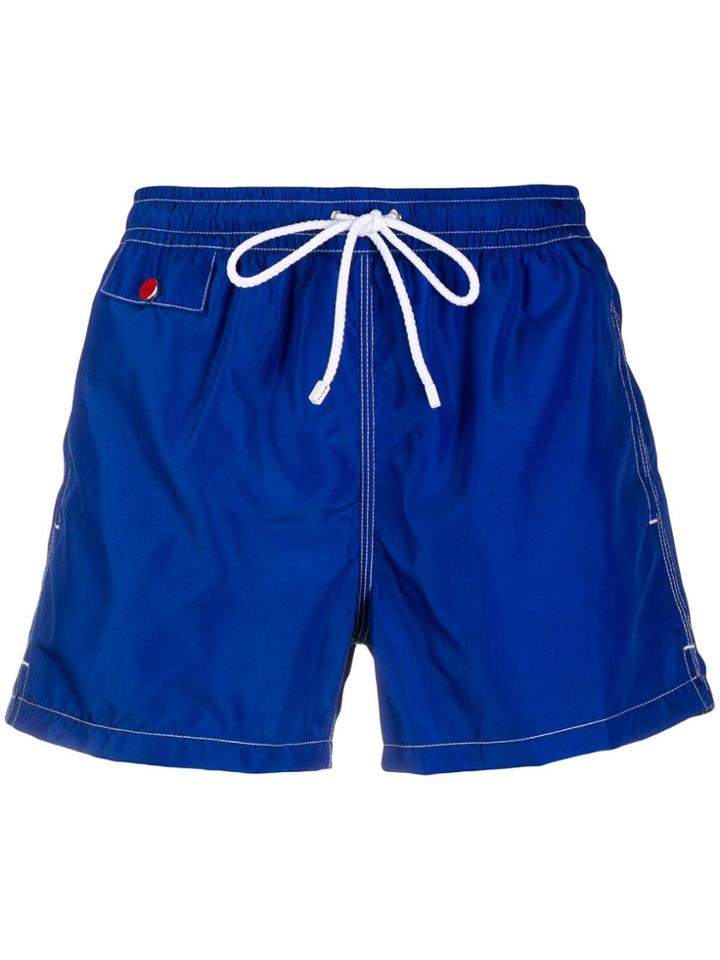 Kiton Drawstring Swim Shorts - Blue