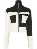 Proenza Schouler Pswl Colorblocked Ribbed Knit Jacket - Black