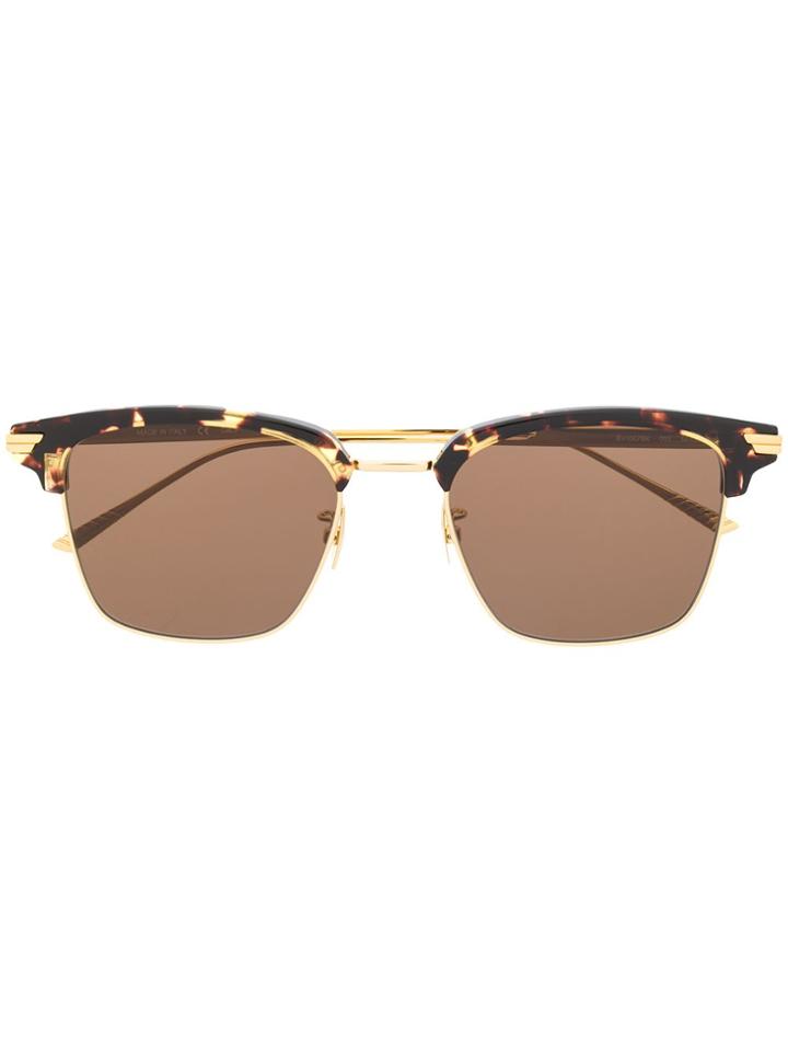 Bottega Veneta Eyewear Bv1007sk Clubmaster-frame Sunglasses - Brown
