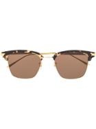 Bottega Veneta Eyewear Bv1007sk Clubmaster-frame Sunglasses - Brown