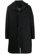 Masnada Hooded Pinstriped Jacket - Black