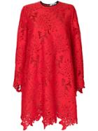 Msgm Openwork Lace Dress - Red