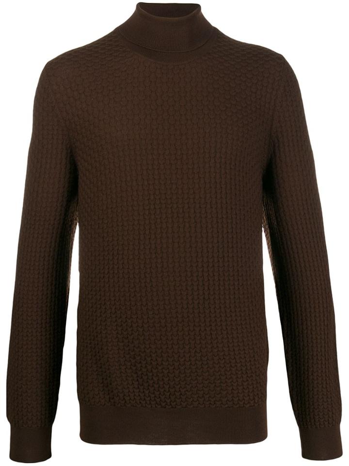 Tagliatore Basketweave Jumper - Brown