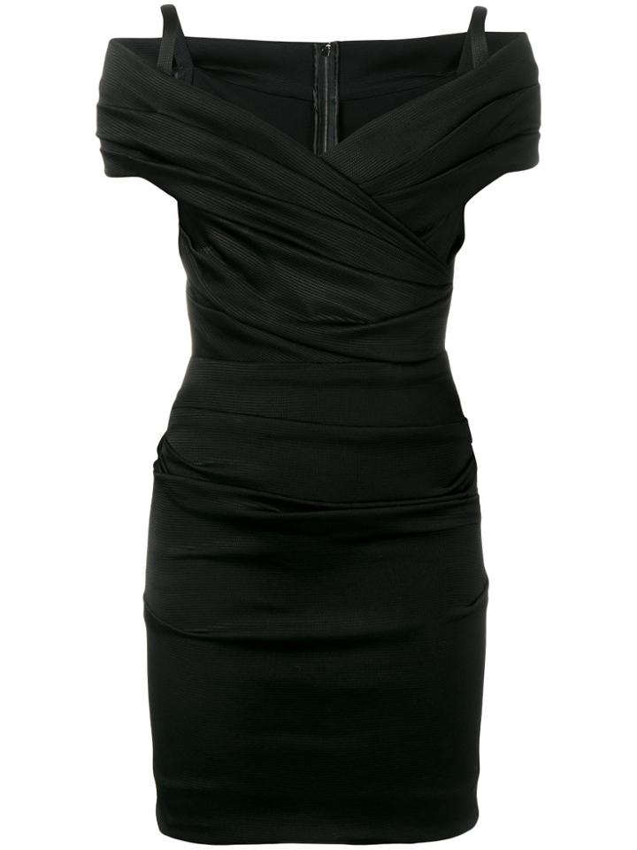 Dolce & Gabbana Off-shoulder Ruched Dress - Black