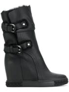 Casadei Camp Wedge Ankle Boots - Black