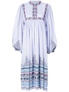 Figue Nora Embroidered Smock Dress - Pink & Purple