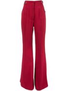 Proenza Schouler Flared Trousers, Women's, Size: 6, Red, Viscose