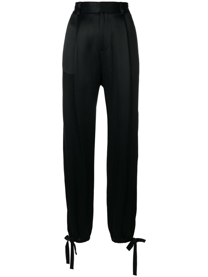 Alexis Satin Jogger-style Trousers - Black