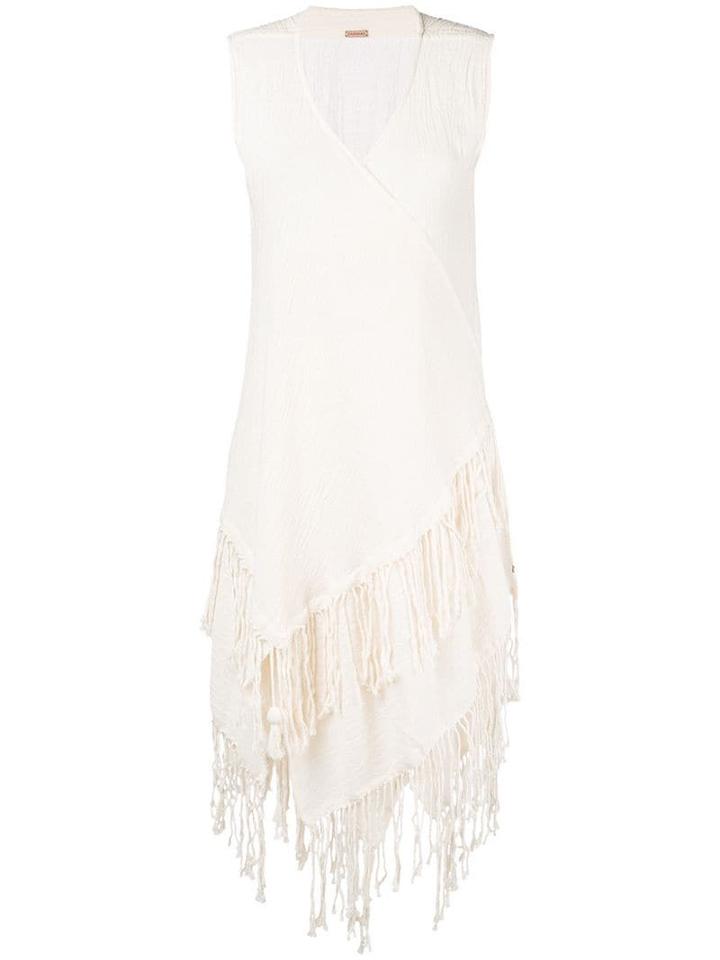 Caravana Fringed Sleeveless Open Vest - Neutrals