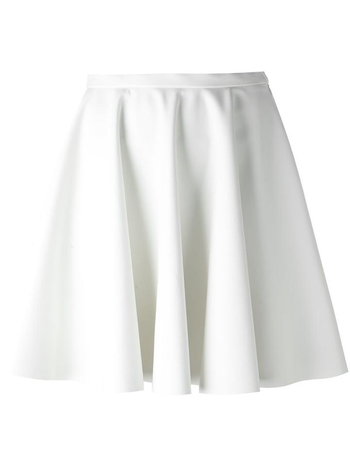 Giamba Flared Mini Skirt, Women's, Size: 42, White, Polyurethane/polyester
