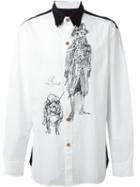 Yohji Yamamoto I-triple Collar Print Shirt, Men's, Size: 4, White, Cotton