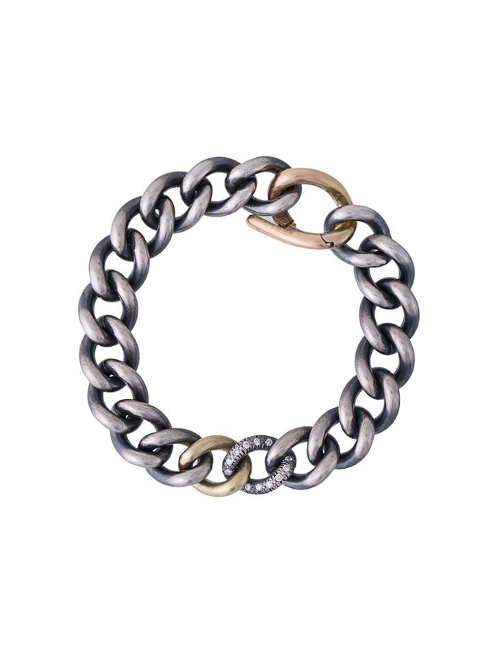 Hum Diamond Embellished Chain Bracelet - Metallic