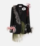 Christopher Kane Oversized Feather Blazer