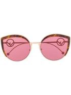 Fendi Eyewear Cat Eye Sunglasses - Gold