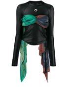 Marine Serre Scarf Detail Top - Black