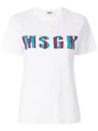Msgm Sequin Logo T-shirt - White