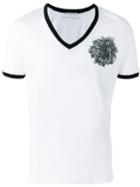Ermanno Scervino Embroidered Chest Patch T-shirt, Men's, Size: 48, White, Cotton