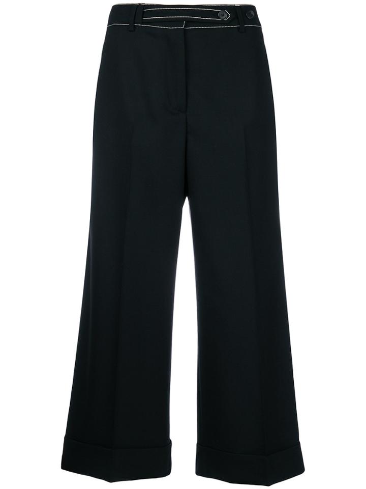 Ermanno Scervino Topstitch Trousers - Black