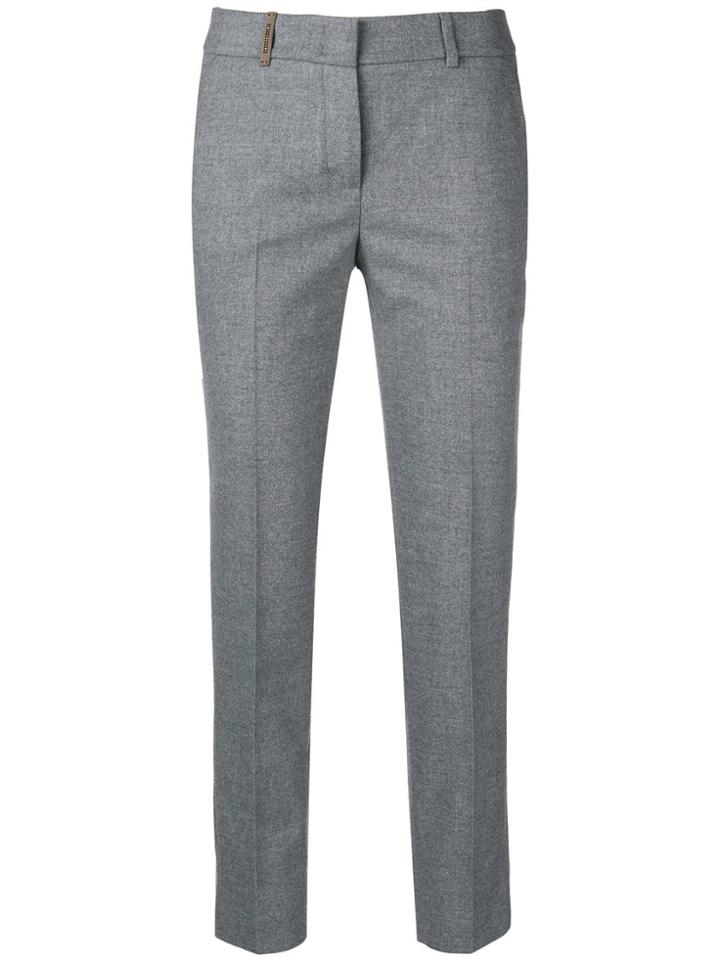 Peserico Cropped Slim-fit Trousers - Grey