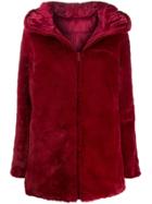 Save The Duck Reversible Faux Fur Coat - Red