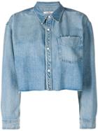 Grlfrnd Cropped Denim Shirt - Blue