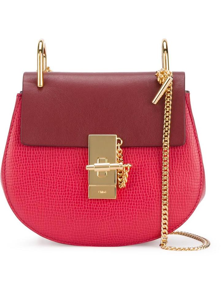 Chloé Drew Shoulder Bag, Women's, Red, Calf Leather/calf Suede/metal