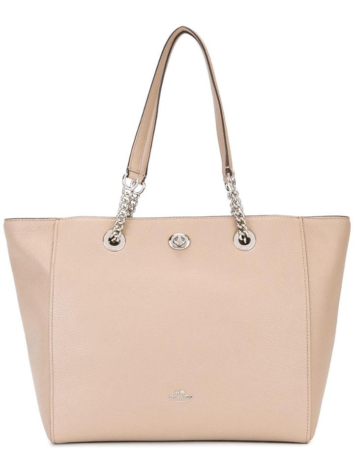Coach Turnlock Chain Tote - Nude & Neutrals