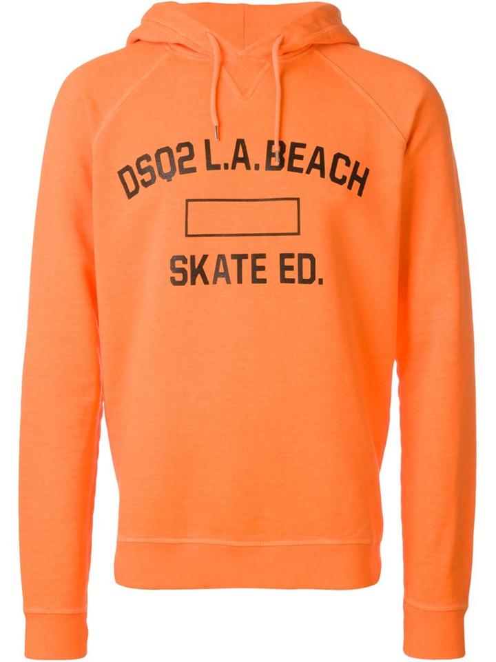Dsquared2 Logo Hoodie, Men's, Size: S, Yellow/orange, Cotton