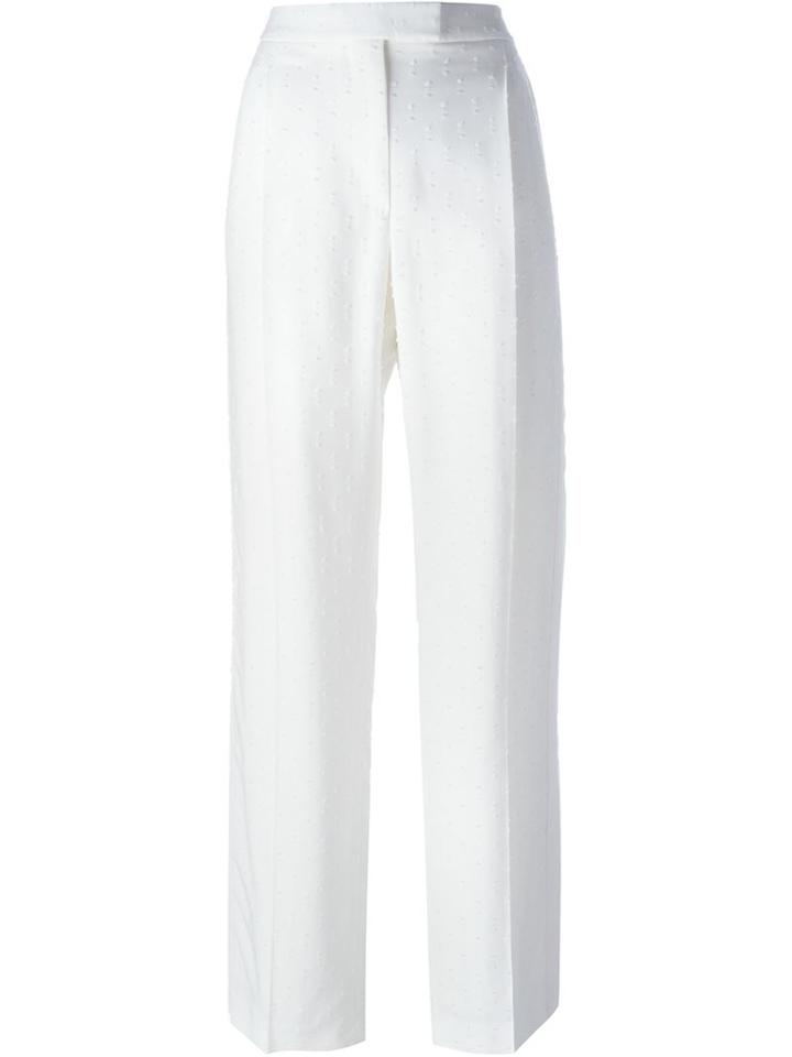 Alexander Mcqueen Fil Coupé Palazzo Pant, Women's, Size: 46, White, Viscose/polyester/cupro