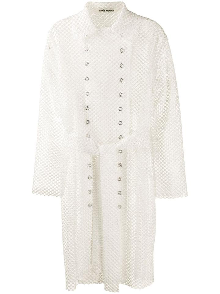 Jourden Mesh Style Trench Coat - White