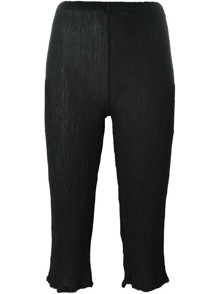 Issey Miyake Cauliflower Micro Pleat Knee Trousers, Women's, Black, Polyester