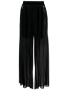 Norma Kamali Stripe Sheer Wide Leg Trousers - Black