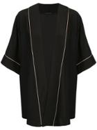Kiki De Montparnasse Contrast Piped Robe Jacket - Black