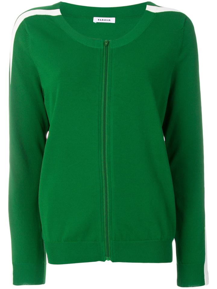 P.a.r.o.s.h. Side Stripe Cardigan - Green