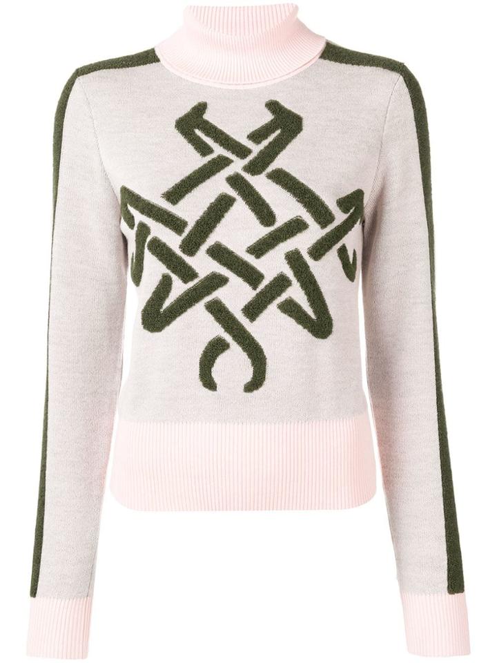 Mr & Mrs Italy Embroidered Roll Neck Jumper - Pink