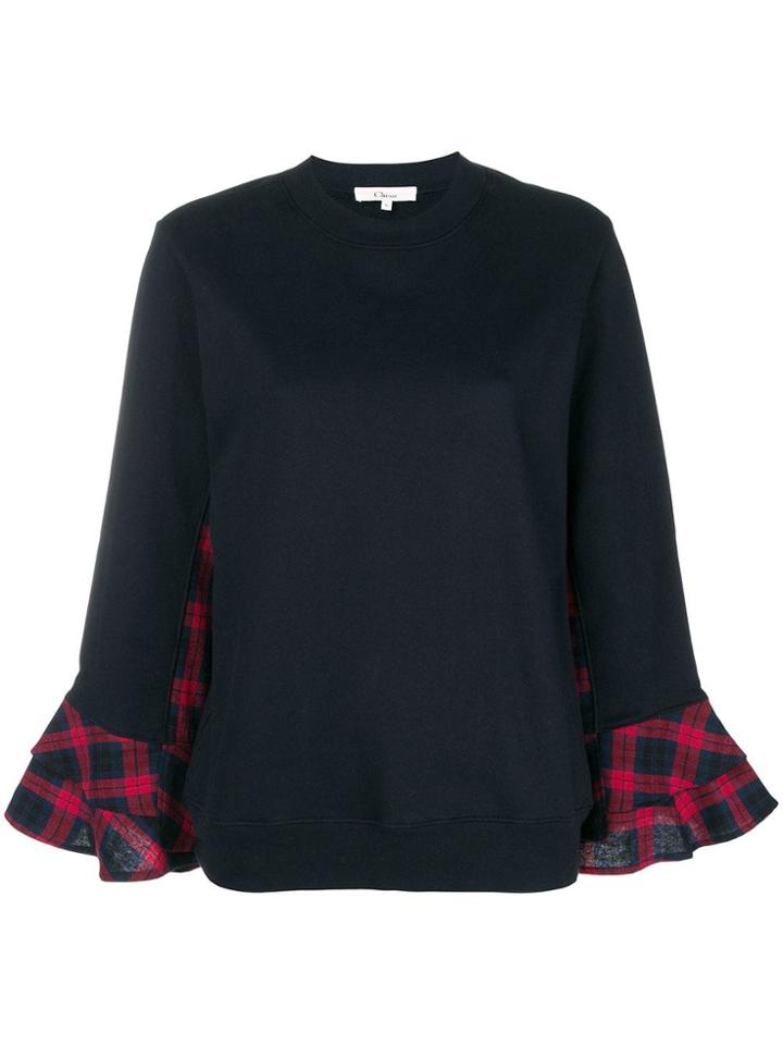 Clu Checked Inserts Sweatshirt - Blue