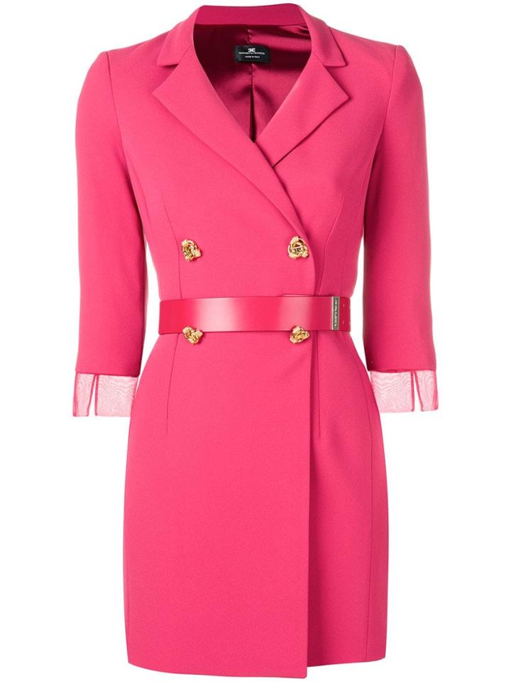 Elisabetta Franchi Double Breasted Blazer Dress - Pink