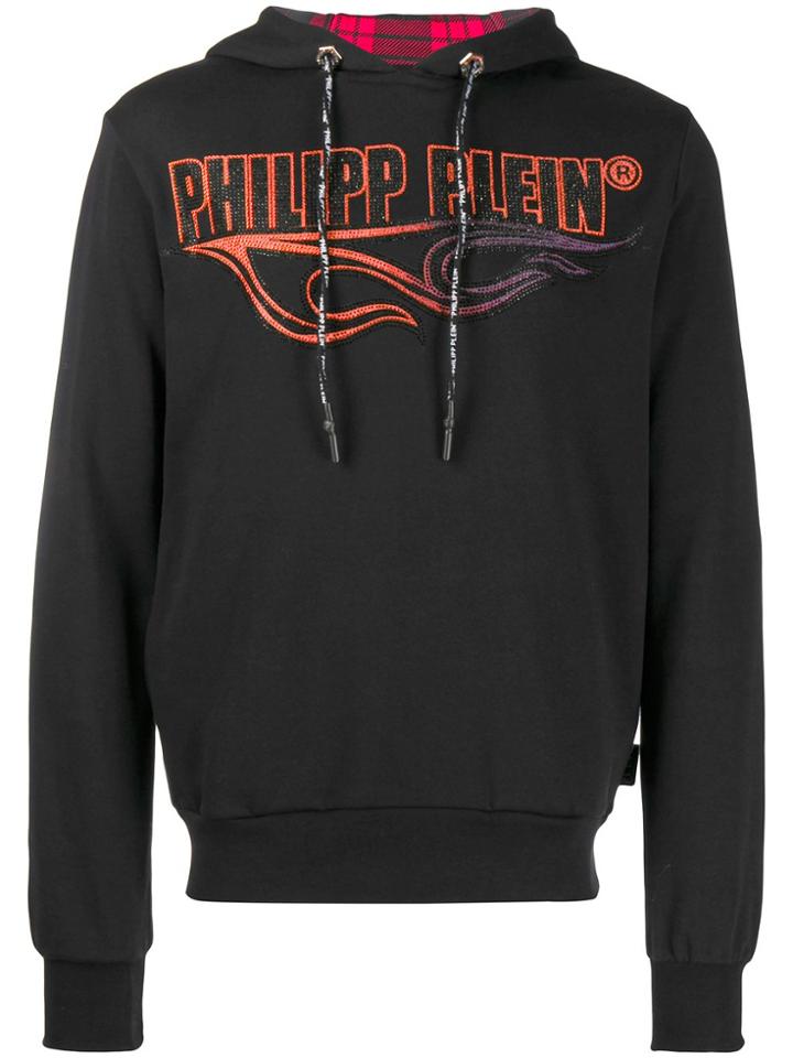 Philipp Plein Flame Hoodie - Black