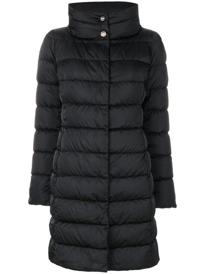 Herno - Padded Funnel Neck Coat - Women - Feather Down/polyamide/polyester/duck Feathers - 40, Black, Feather Down/polyamide/polyester/duck Feathers