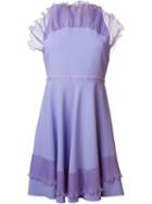 Giamba Pleated Ruffle Detail Dress, Women's, Size: 42, Pink/purple, Viscose/spandex/elastane/polyester