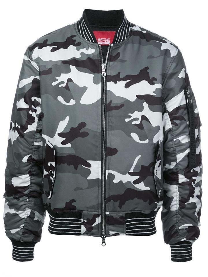 Mostly Heard Rarely Seen 8-bit Blinky Pinky Inky Bomber Jacket - Grey