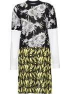 Prada Jersey Dress With Different Prints - Black