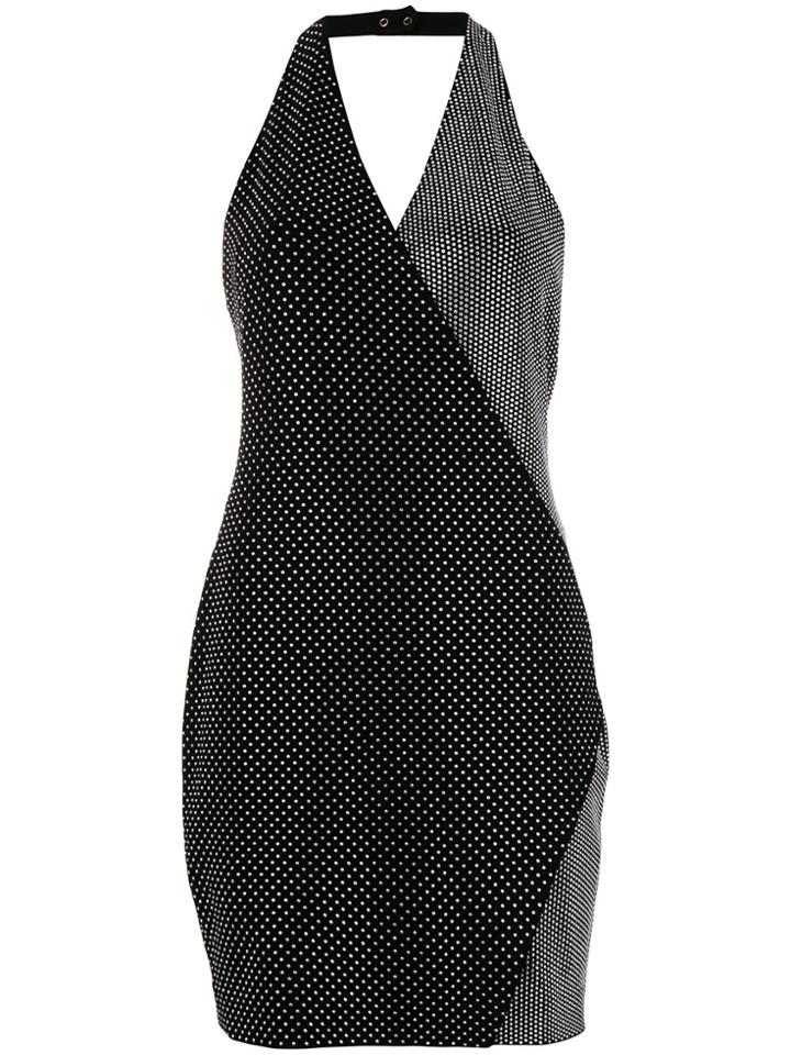 Balmain Wrap Around Studded Dress - Black