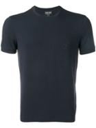 Giorgio Armani Embroidered Logo T-shirt - Blue