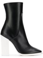 Lanvin Contrast Heel Ankle Boots - Black