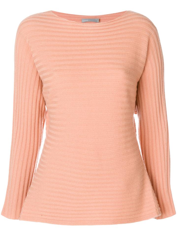 Vince Ribbed Boat Neck Jumper - Nude & Neutrals